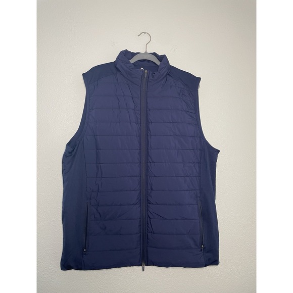 Rhoback Fulton Performance Vest Golf Navy Blue Quilted Full Zip Men's Size XL - Picture 1 of 6